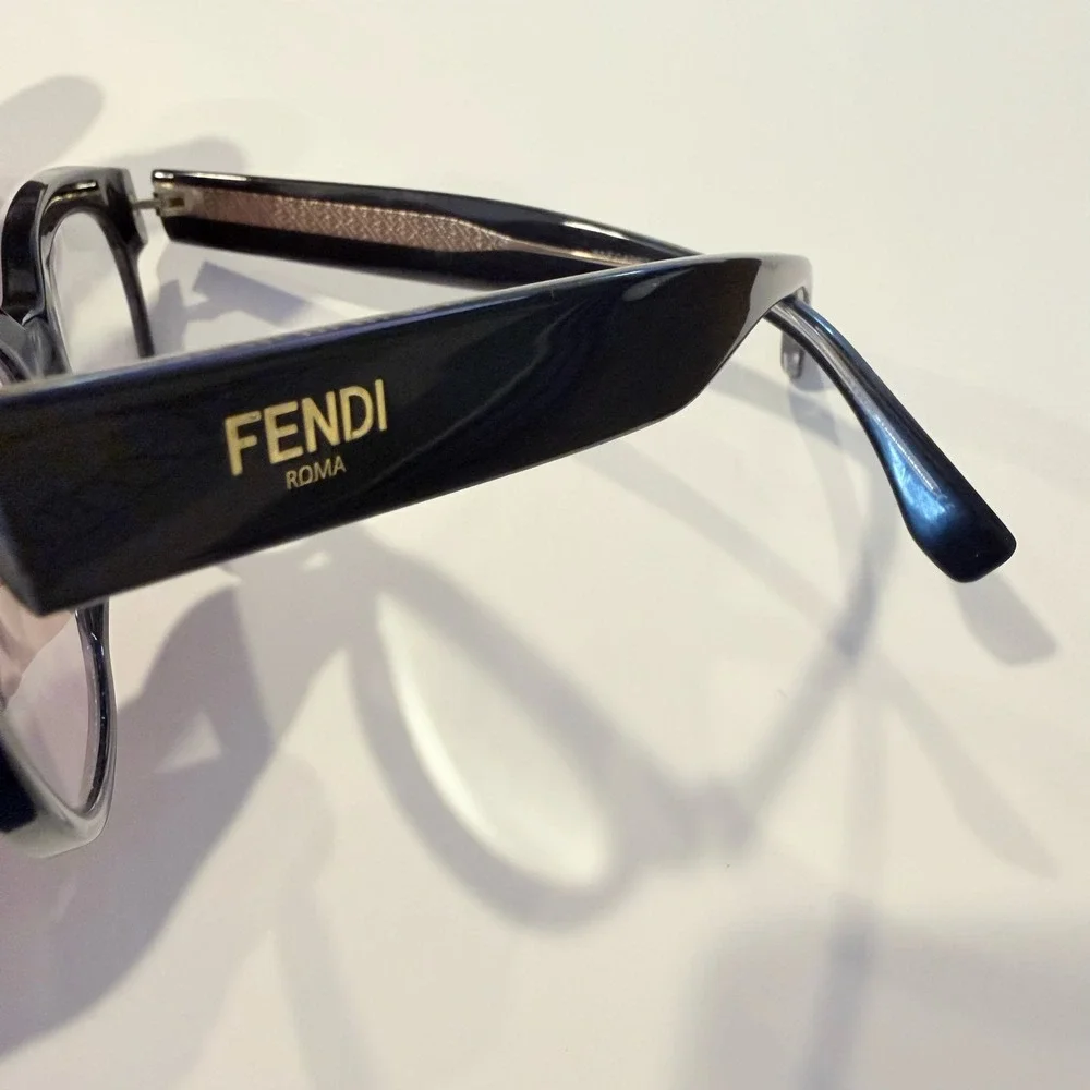 Fendi Roma Black Cat Eye Optical Glasses Frames FF Monogram FF0464/807 145 Italy